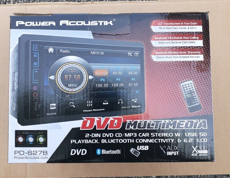 NEW 6.2" Double DIN DVD Bluetooth Receiver
