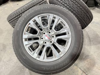 20” 2025 GMC Sierra Yukon Denali wheels polished Rims Continental 275/60/20 100% WITH SENSORS