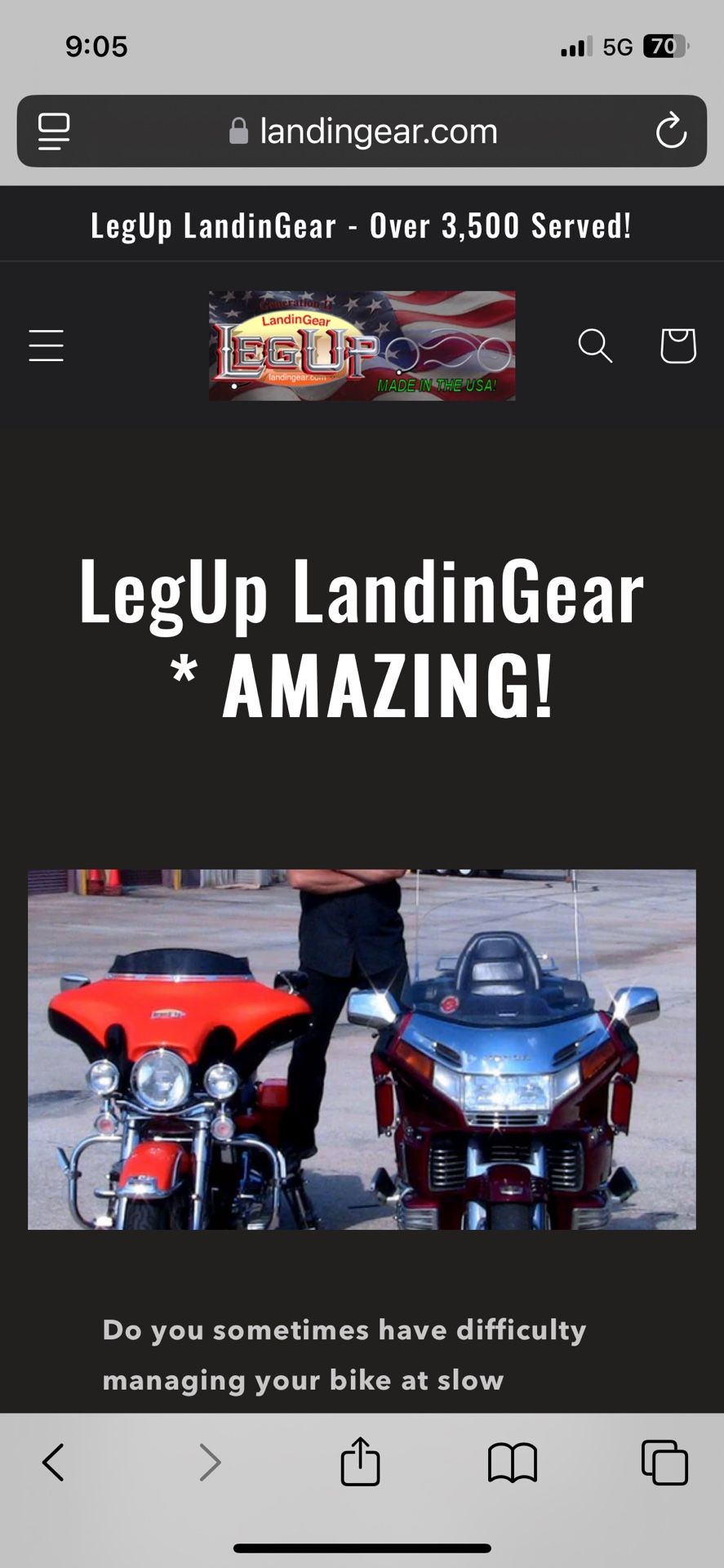 Leg Up Landing Gears For Harley Davidson