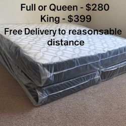 ✅ Queen  Mattress (Double Sides) • Box Spring • Delivery Free to DM,(V), DE and WV we charge small fee delivery  📦