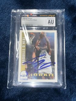 1992-93 Hoops Shaquille O'Neal Rookie Signed Card CGC/JSA AU Auto 10