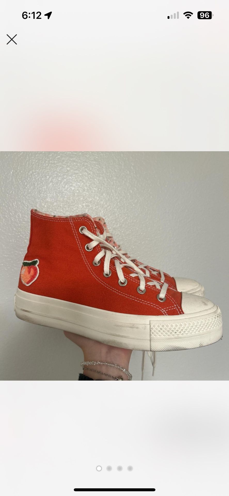Limited Edition Peach Converse W 9.5