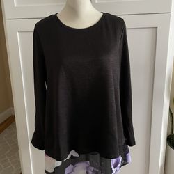 Gray & Purple Floral Tunic Size S