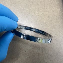 Cartier Love 18K White Gold Bangle Bracelet Signed w/ Screwdriver 750
