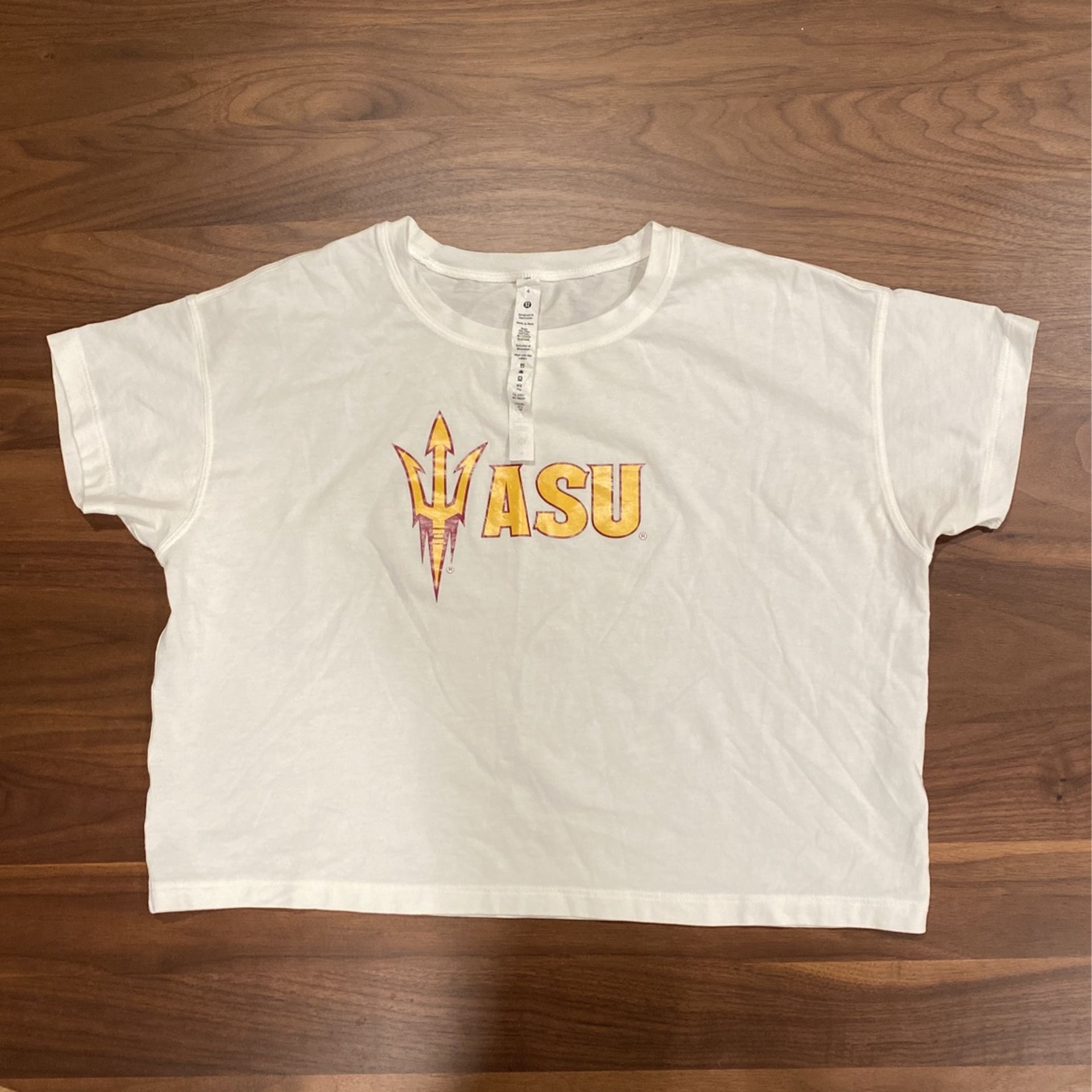 Lululemon ASU White Oversized Crop Top Size 4