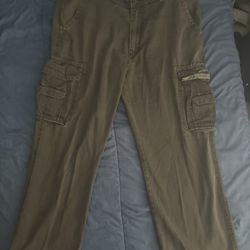 Unionbay Brown Cargo Pants Straight Leg Canvas Regular Fit Men Size 38x30