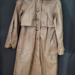 Women's Leather Trench Coat