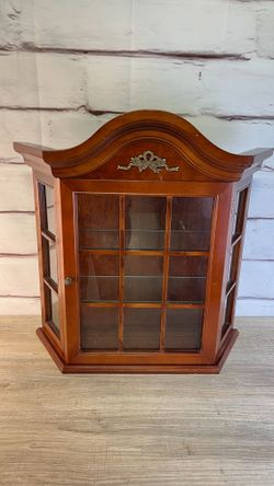 Vintage Wall Curio Display Cabinet