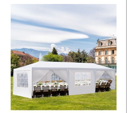 10'x30' Wedding Party Tent Outdoor Canopy Tent with 8 Side Walls White' I1 .