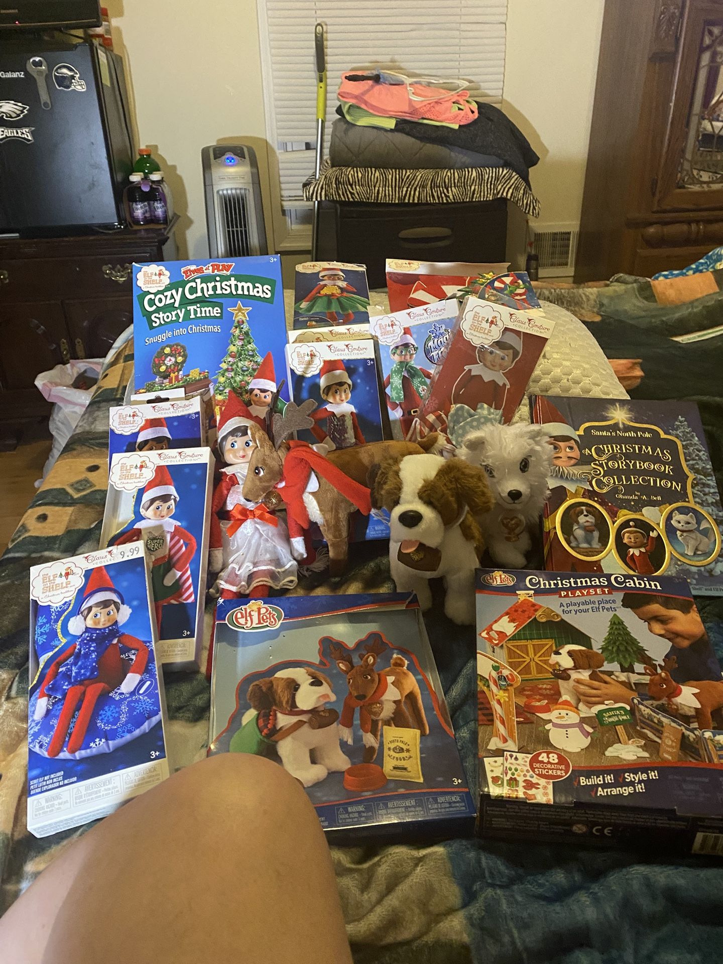 elf on shelf with accessories