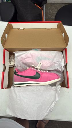 Nike Cortez Pink and Green Sneakers