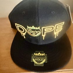 NWT CAVIAR GOLD Black & Gold Embroidered Snap-Back Cap