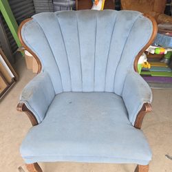 Vintage Wingback Channel Tufted Velvet Armchair