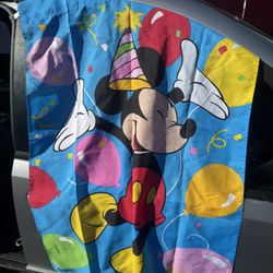 Vintage Mickey Mouse Birthday Flag