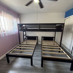 Twin Over Twin Triple Bunk Bed 