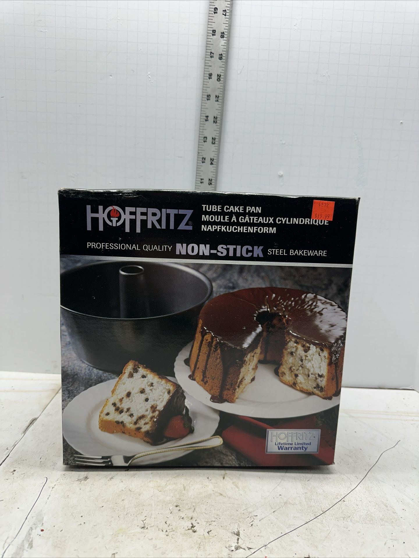 Hoffritz Non Stick Angel Food Cake Pan 2 pcs Removable Bottom 4.25" Deep 10" #P