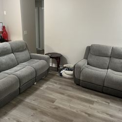 State Street Loveseat (stationary) And Power Recliner 