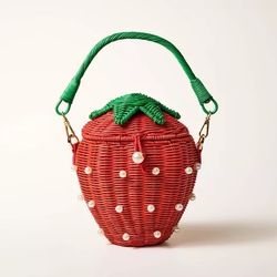 Kate Spade New York - Pearl Embellished Strawberry Basket Bucket Bag