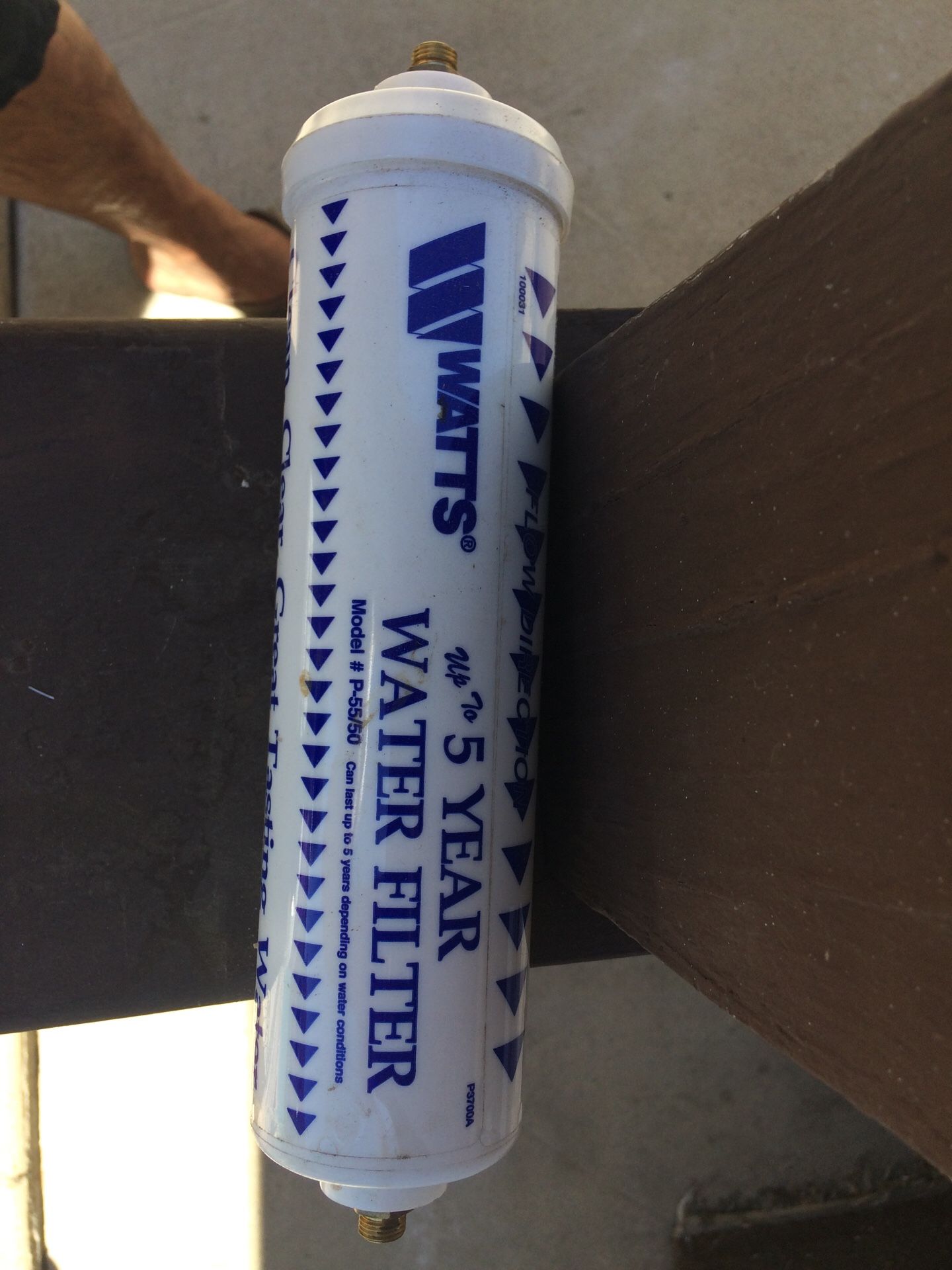 Watts 5yr.Water filter model number #PDash55/50