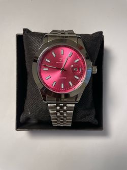 Ricci pink watch with silver band
