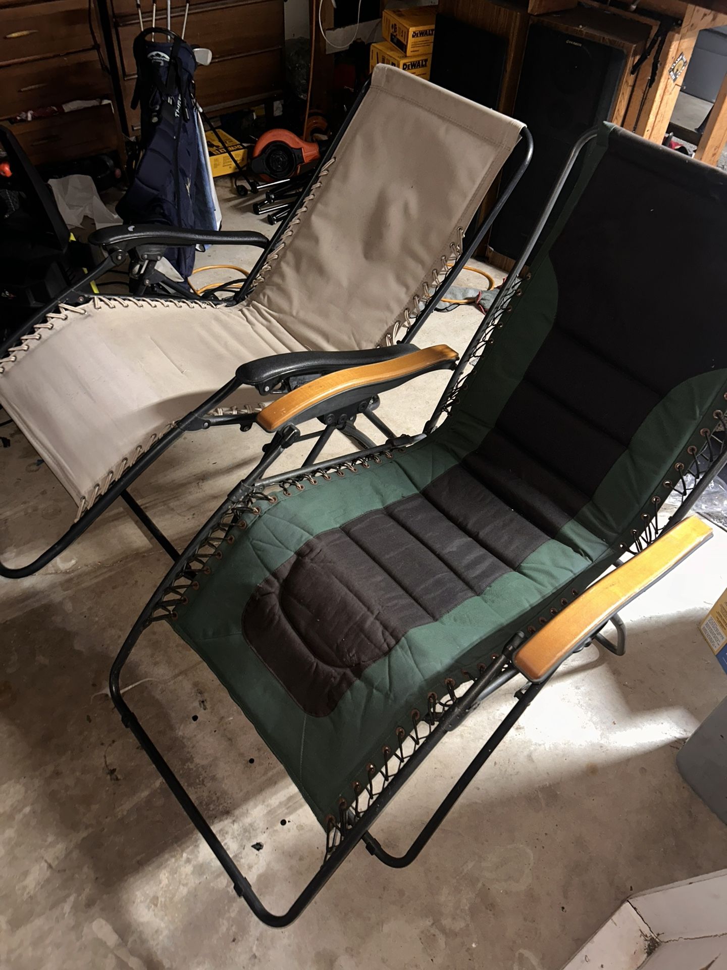 2 Anti Gravity Folding Chairs