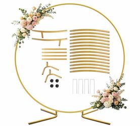 Balloon Arch Stand Metal Round Backdrop Stand Circle Balloon Arch Frame Wedding Arches 6.5FT for Ceremony Birthday Party Decoration