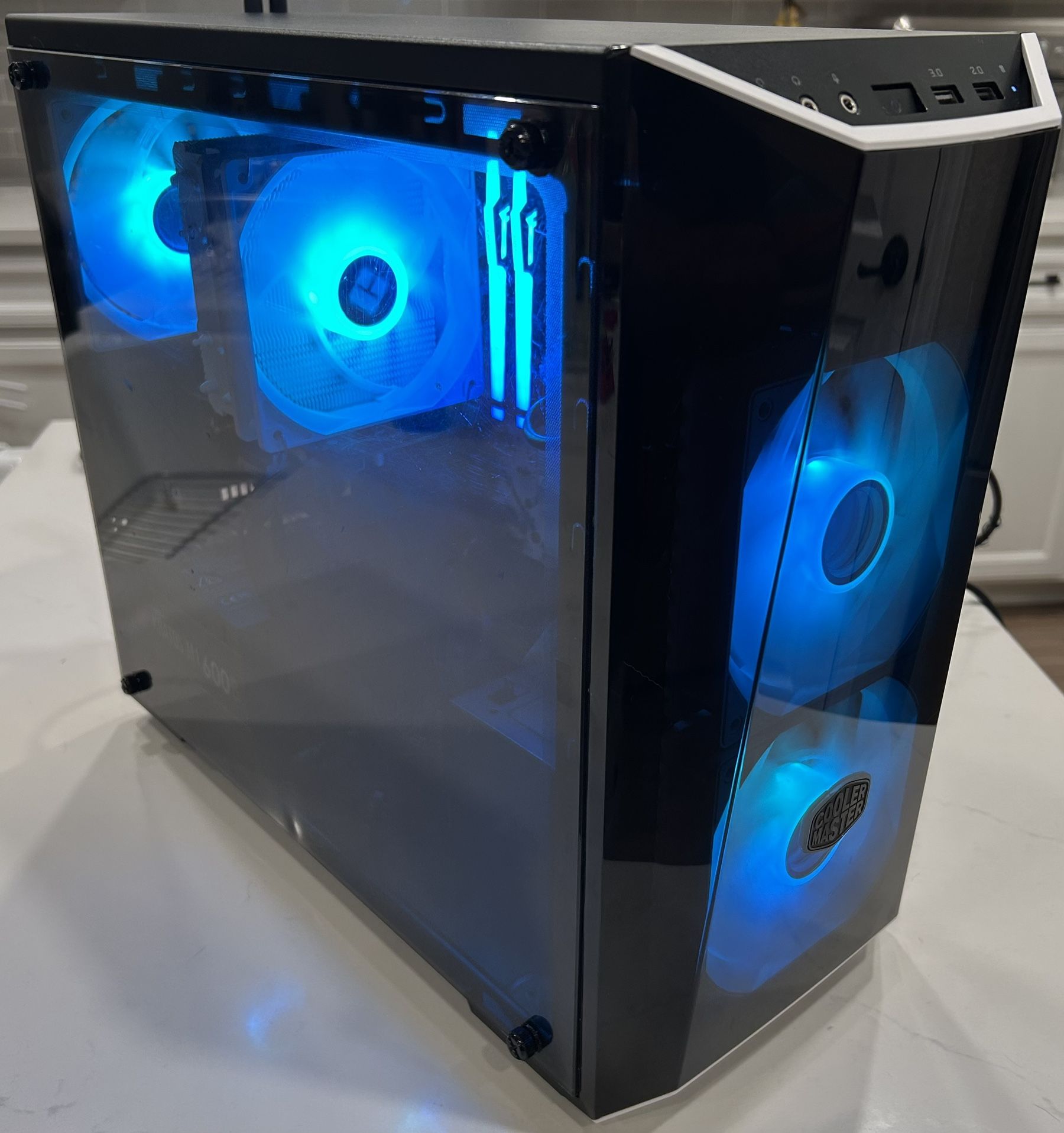 Black & White RGB Gaming Desktop PC (2025 Build) Windows 11, 1080p/Some 1440p