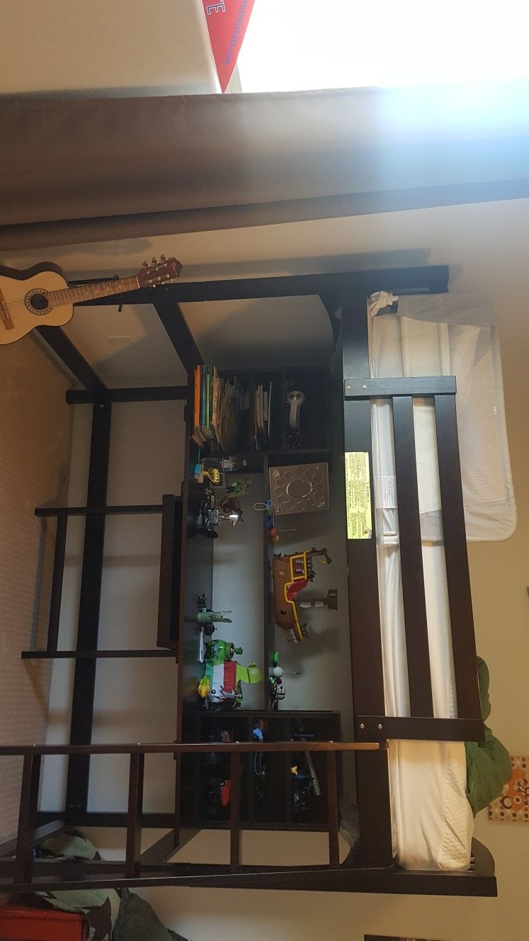 Kids bed with desk/make an offer like new needs to go