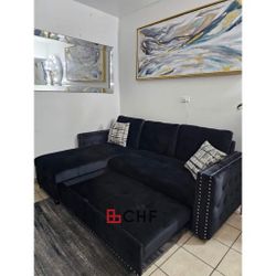 Sectional Sofa With Storage Chaise And Pull Out Sofa Bed 