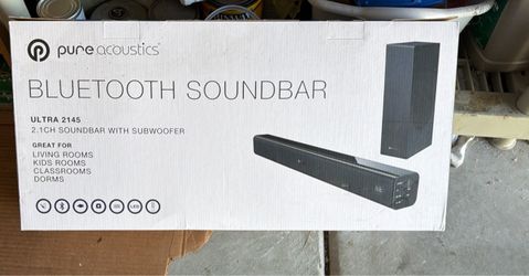 Brand New Pure Acoustics Ultra 2145 Soundbar System  Brand new and unopened. Includes the soundbar and subwoofer.  💰 Asking $65 OBO 📍 Local pickup i