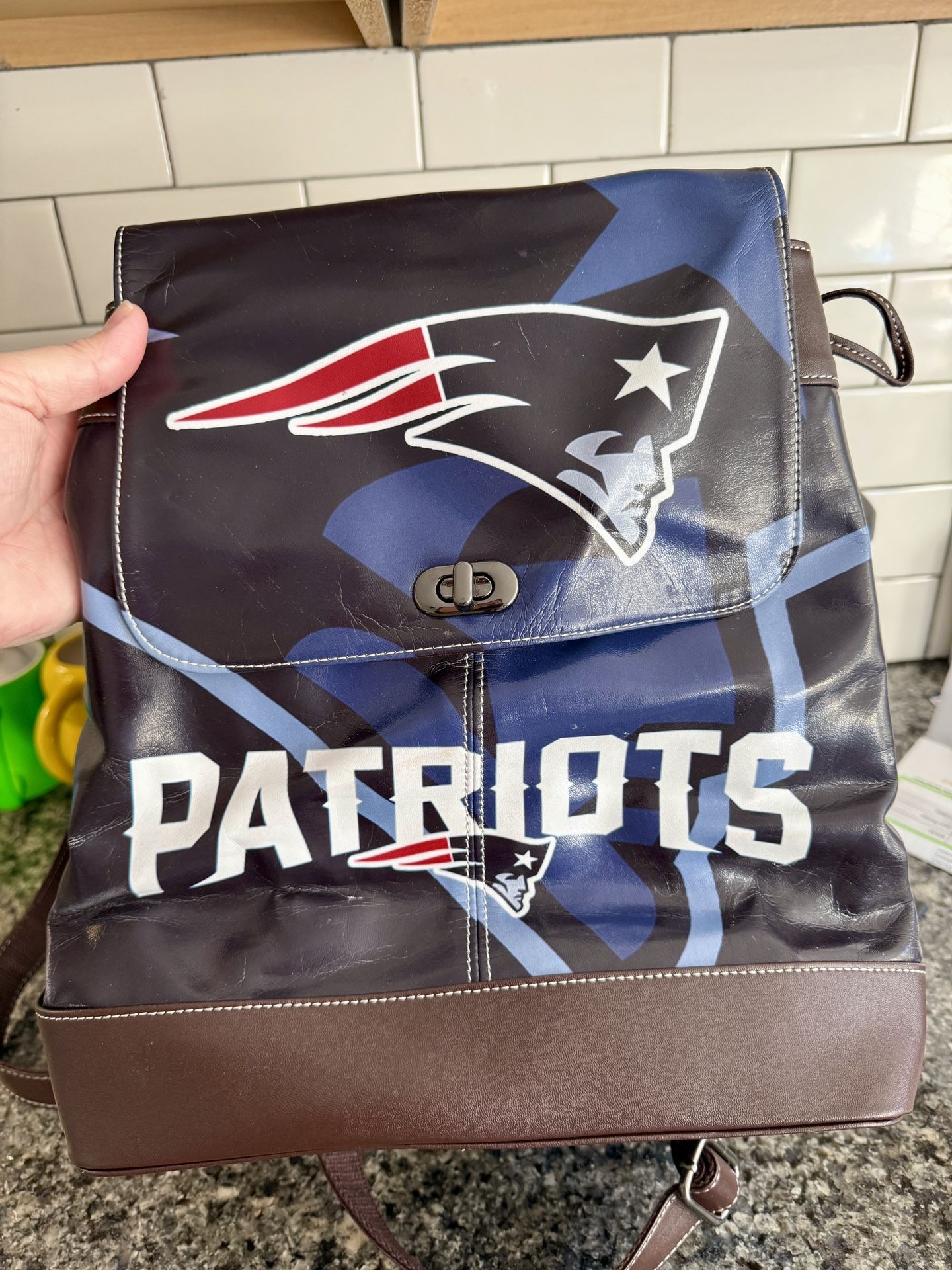 NFL Patriots Leather Bag