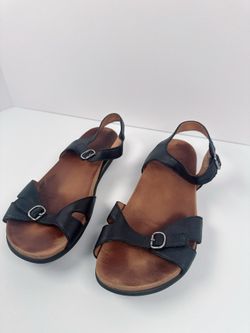 Dansko Judith Adjustable Sandal for Women Leather Sz 39 Black