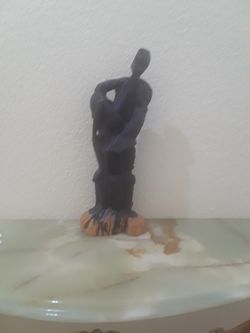 Hand  Craved In In Kenya, Africa, "Man In Tree" All Wood From Trees In Africa, 12 Inches High. 20 Years Old, Good Condition.
