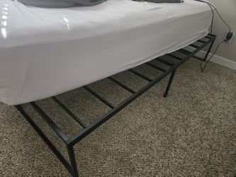Black metal platform bed frame