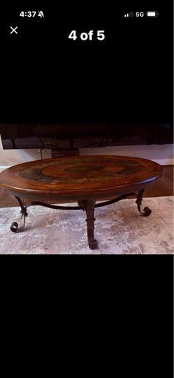 Oval heavy duty wooden coffee table