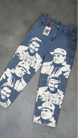 Asaali Jean Company Graphic Print Denim Jeans