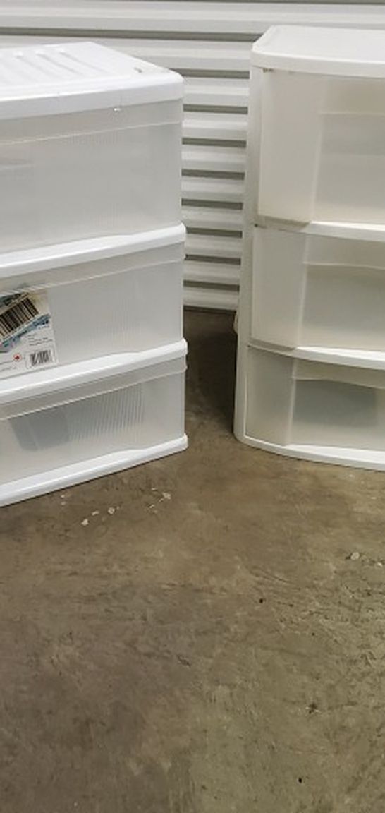 Set Of 3 Wide Plastic Drawers