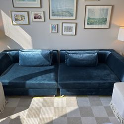 Rove Concepts Modular Sofa – Blue Performance Velvet