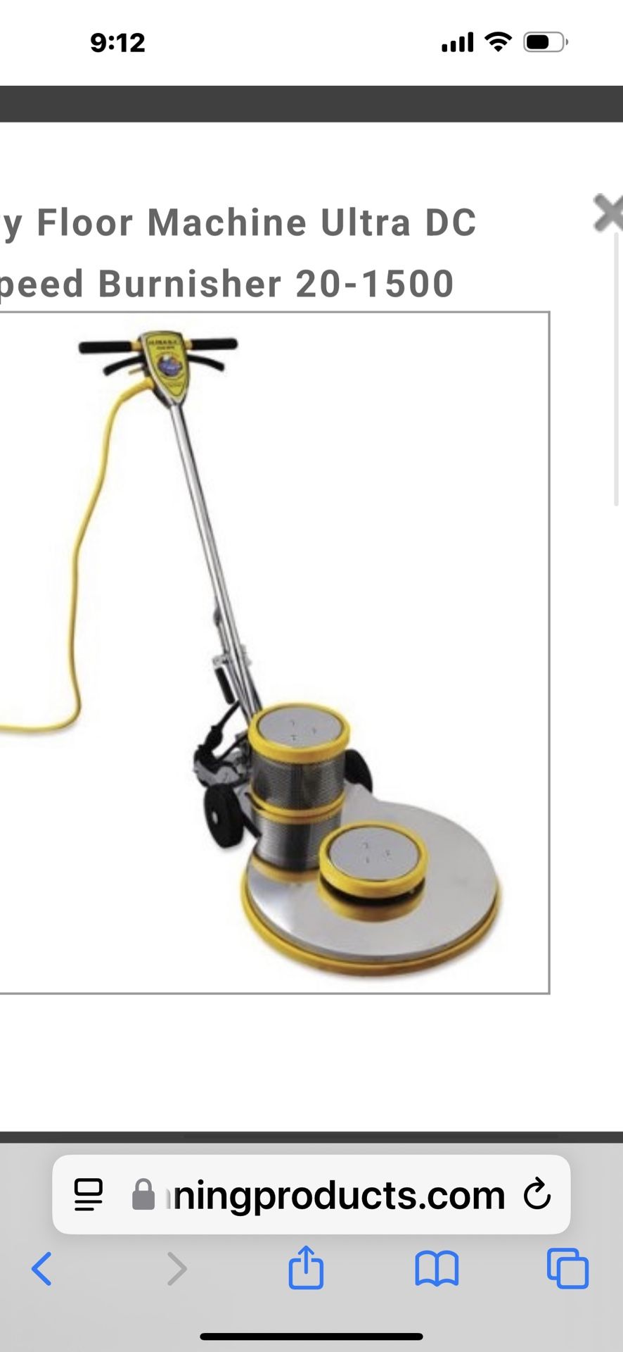 New Floor Buffer, polisher, Burnisher & pads