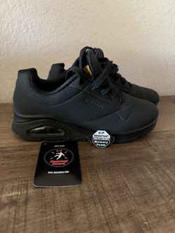 Skechers Memory Foam Slip Resistant Work Shoes Black 6.5