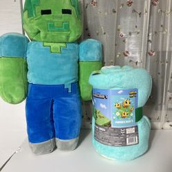 Minecraft Plush And Blanket Brand New
