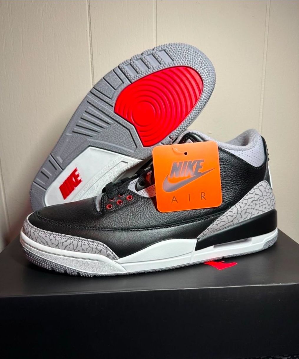 Jordan 3 Retro Black Cement Size 10m New DS 