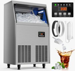 CIM Coolski 150lbs/24h Stainless Steel Under Counter Built-in Freestanding Ice Maker Machine IM90SX-B