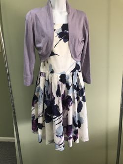 EXPRESS SUMMER DRESS AND PURPLE Women’s SWEATER SHRUG SZ 6