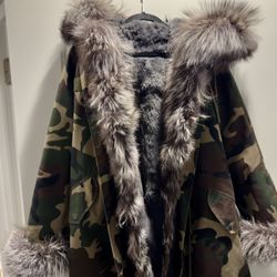 Women's transformer jacket  with natural fur