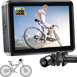 FEISIKE Handlebar Bike Mirror, Bicycle Rear View Camera with 4.3'' HD Night Vision 