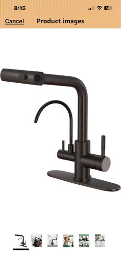 3 Way Kitchen Faucet with Pull Down Sprayer and Water Filter Oil Rubbed Bronze