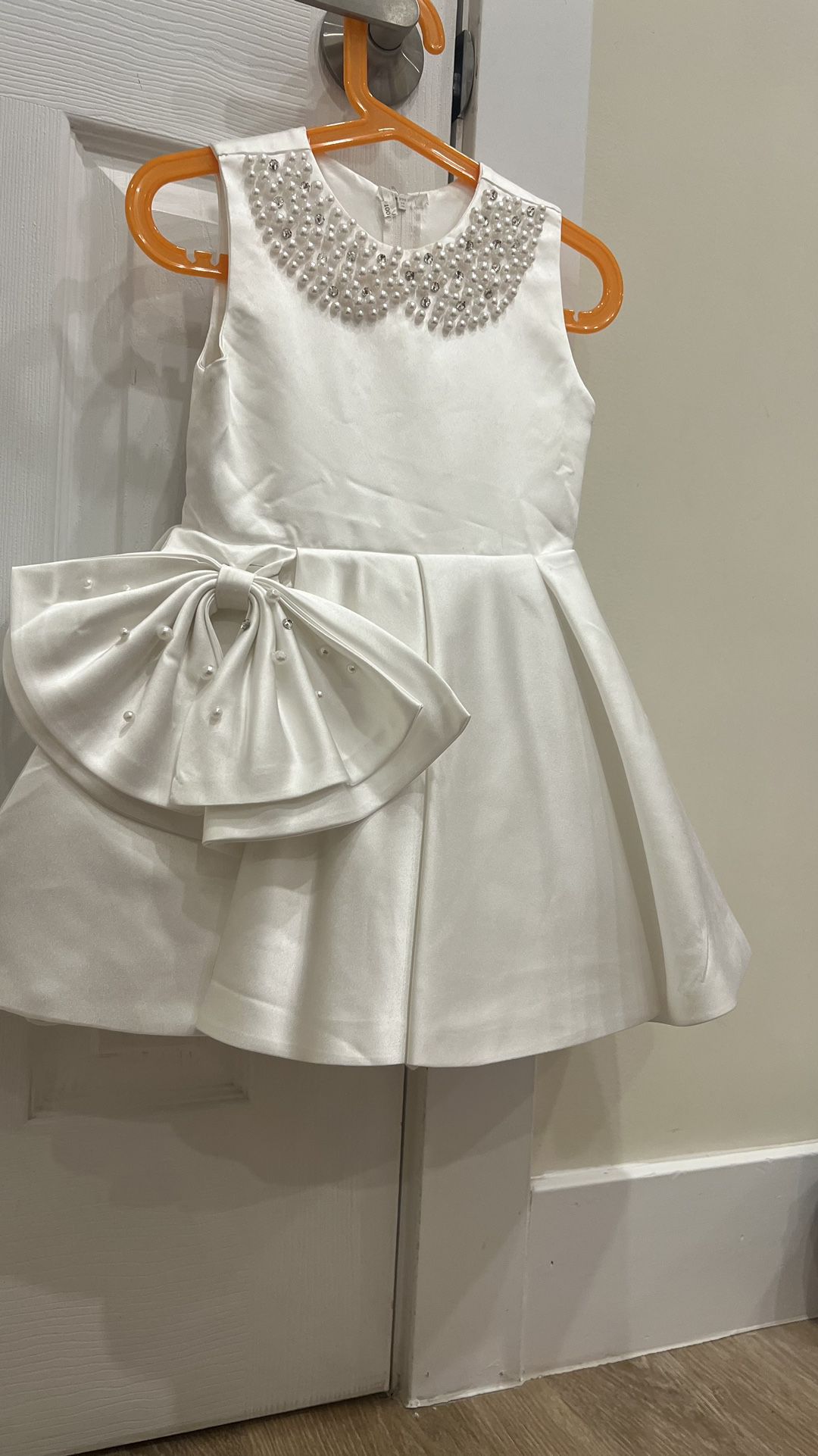 White Flower Girl dress-4T