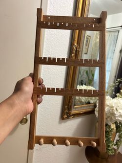 Wooden Wall-Mount Earring Holder Organizer