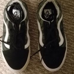 Vans Camo Green And Black Size 3.5 Mens 5 Woman